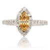 WIDE 1.25CT WHITE & CHOCOLATE FANCY DIAMOND 18KT TWO TONE GOLD ENGAGEMENT RING