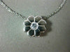 ESTATE .17CT DIAMOND 18KT WHITE GOLD 3D CLASSIC FLOWER SOLITAIRE PENDANT #23001