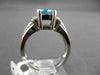 ESTATE 1.42CT DIAMOND & AAA BLUE TOPAZ 14K WHITE GOLD FILIGREE ENGAGEMENT RING