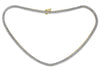 ESTATE 4.54CT DIAMOND 14KT 2 TONE GOLD CLASSIC ROUND ETERNITY TENNIS NECKLACE