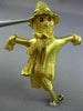 ESTATE LARGE .20CT AAA RUBY & SAPPHIRE 18K YELLOW GOLD 3D SCARECROW BROOCH PIN