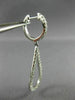 ESTATE .90CT DIAMOND 18KT WHITE GOLD 3D CLASSIC OPEN TEAR DROP HANGING EARRINGS