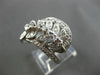 ANTIQUE WIDE .60CT OLD MINE DIAMOND 14K WHITE GOLD FILIGREE LEAF FUN RING #21792