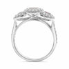 ESTATE 1.08CT DIAMOND & AAA TANZANITE 14K WHITE GOLD 3D PAST PRESENT FUTURE RING
