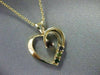 ESTATE .50CT MULTI GEM 14KT YELLOW GOLD OPEN HEART LOVE PENDANT  #18304