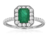 1.50CT DIAMOND & AAA EMERALD 14KT WHITE GOLD EMERALD CUT OCTAGON ENGAGMENT RING