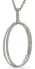 ESTATE 0.2CT DIAMOND 14KT WHITE GOLD 3D DOUBLE OVAL LOVE KNOT FLOATING PENDANT