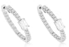 1.07CT DIAMOND 14KT WHITE GOLD ROUND & EMERALD CUT INSIDE OUT HANGING EARRINGS