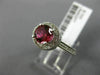 WIDE 1.2CT DIAMOND & AAA PINK TOURMALINE 14K WHITE GOLD FILIGREE ENGAGEMENT RING