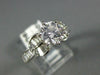 ESTATE 1.89CT DIAMOND 18KT WHITE GOLD 3D ROUND & BAGUETTE ENGAGEMENT RING #1835