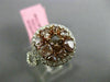ESTATE GIA 1.86CT MULTI COLOR DIAMONDS 18K 2 TONE GOLD HEART & LOVE CLUSTER RING