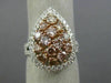 LARGE 2.21CT WHITE & PINK DIAMOND 18KT 2 TONE GOLD PEAR SHAPED ANNIVERSARY RING
