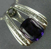 LARGE 2.20CT DIAMOND & AAA AMETHYST 14K WHITE GOLD 3D CUSHION TRIANGULAR PENDANT