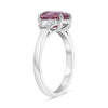LARGE 3.18CT DIAMOND & AAA PINK SAPPHIRE PLATINUM OVAL 3 STONE ENGAGEMENT RING