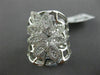 ESTATE LARGE .63CT DIAMOND 18KT WHITE GOLD 3D FLOWER MARQUISE SHAPE WEB RING