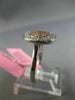 ESTATE WIDE .61CT WHITE & PINK DIAMOND 18KT WHITE & ROSE GOLD ROUND CLUSTER RING