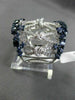 ESTATE MASSIVE 2.82CT DIAMOND & SAPPHIRE 18KT WHITE GOLD INFINITY COCKTAIL RING