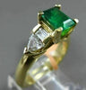 ESTATE 2.33CT DIAMOND & AAA EMERALD 14KT TWO TONE GOLD 3D LUCIDA ENGAGEMENT RING