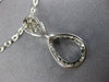 ESTATE .56CT DIAMOND 18KT WHITE GOLD 3D CLASSIC OPEN TEAR DROP LOVE PENDANT