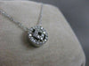ESTATE DIAMOND 18K WHITE GOLD SQUARE IN CIRCLE PENDANT 11MM F/G VVS CHAIN #11343