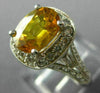 WIDE 2.50CT DIAMOND & AAA YELLOW SAPPHIRE PLATINUM OVAL FILIGREE ENGAGEMENT RING