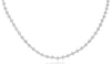 LONG 7.38CT DIAMOND 14KT WHITE GOLD TRIANGULAR 3 STONE ETERNITY TENNIS NECKLACE