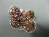 ESTATE LARGE 3.25CT WHITE & PINK DIAMOND 18K WHITE & ROSE BUTTERFLY FLOWER RING