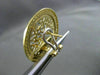 ESTATE LARGE 1.51CT DIAMOND 18K WHITE & YELLOW GOLD 3D FILIGREE CLIP ON EARRINGS