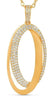 ESTATE .65CT ROUND DIAMOND 18KT YELLOW GOLD 3D OVAL LOVE KNOT CLASSIC PENDANT