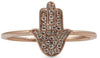 ESTATE .12CT DIAMOND 14KT ROSE GOLD 3D ROUND CHAMSA HAMSA LUCKY HAND FUN RING