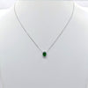 2.3CT DIAMOND & AAA TSAVORITE 18K WHITE GOLD OVAL & ROUND HALO SOLITAIRE PENDANT