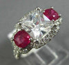ESTATE LARGE 3.30CT DIAMOND & AAA RUBY 14K WHITE GOLD 3D CLASSIC ENGAGEMENT RING