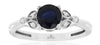 1.15CT DIAMOND & AAA SAPPHIRE 14K WHITE GOLD 3D ROUND MULTI LEAF ENGAGEMENT RING