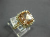 ESTATE LARGE 4.35CT DIAMOND & AAA MORGANITE 14K ROSE GOLD SQUARE ENGAGEMENT RING