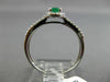 ESTATE .55CT DIAMOND & EMERALD 14KT WHITE GOLD CLASSIC OVAL HALO ENGAGEMENT RING