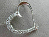 ESTATE .27CT DIAMOND 14K WHITE GOLD 3D SEMI ETERNITY HEART LOVE PENDANT W/ CHAIN