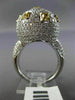 EXTRA LARGE 3.50CT WHITE & INTENSE YELLOW DIAMOND 18KT WHITE GOLD PAVE DOME RING