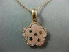 ESTATE 14KT ROSE GOLD HANDCRAFTED 5 CLOVER FLOWER STAR FLOATING PENDANT #23793