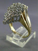 ESTATE LARGE 1.36CT DIAMOND 14KT WHITE & YELLOW GOLD 3D COCKTAIL RING #7368