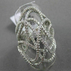 ESTATE MASSIVE 2.02CT DIAMOND 18KT WHITE GOLD MULTI WAVE 3D FUN COCKTAIL RING