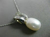 ANTIQUE .16CT DIAMOND & AAA SOUTH SEA PEARL 18KT WHITE GOLD OVAL PENDANT #12013