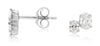 ESTATE .62CT DIAMOND 14K WHITE GOLD OVAL 2 STONE SHARED PRONG LOVE STUD EARRINGS