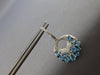 LARGE 3.98CT DIAMOND & AAA BLUE TOPAZ 14K WHITE GOLD CIRCULAR LEVERBACK EARRINGS