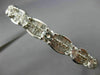 ANTIQUE 2.85CT ROUND & BAGUETTE  DIAMOND 14KT WHITE GOLD BANGLE BRACELET #1047
