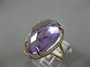 ESTATE LARGE 11.12CT DIAMOND & AAA AMETHYST 14K ROSE GOLD 3D HALO TEAR DROP RING