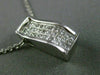 ESTATE .50CT DIAMOND 14KT WHITE GOLD 3D INVISIBLE PRINCESS WAVE PENDANT #14792