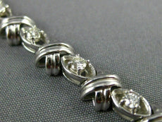 ANTIQUE 1.15CT ROUND CUT DIAMOND 14K WHITE GOLD CLASSIC CROSSOVER BRACELET #3150