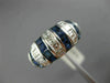WIDE 2.52CT DIAMOND & AAA SAPPHIRE 18K WHITE GOLD 3D MULIT ROW ANNIVERSARY RING