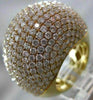 ESTATE MASSIVE 7.89CT DIAMOND 18K YELLOW GOLD MULTI ROW PAVE DOME SHAPE FUN RING