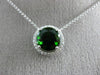 ESTATE 2.14CT DIAMOND & AAA GREEN GARNET 14KT WHITE GOLD CLASSIC ROUND NECKLACE
